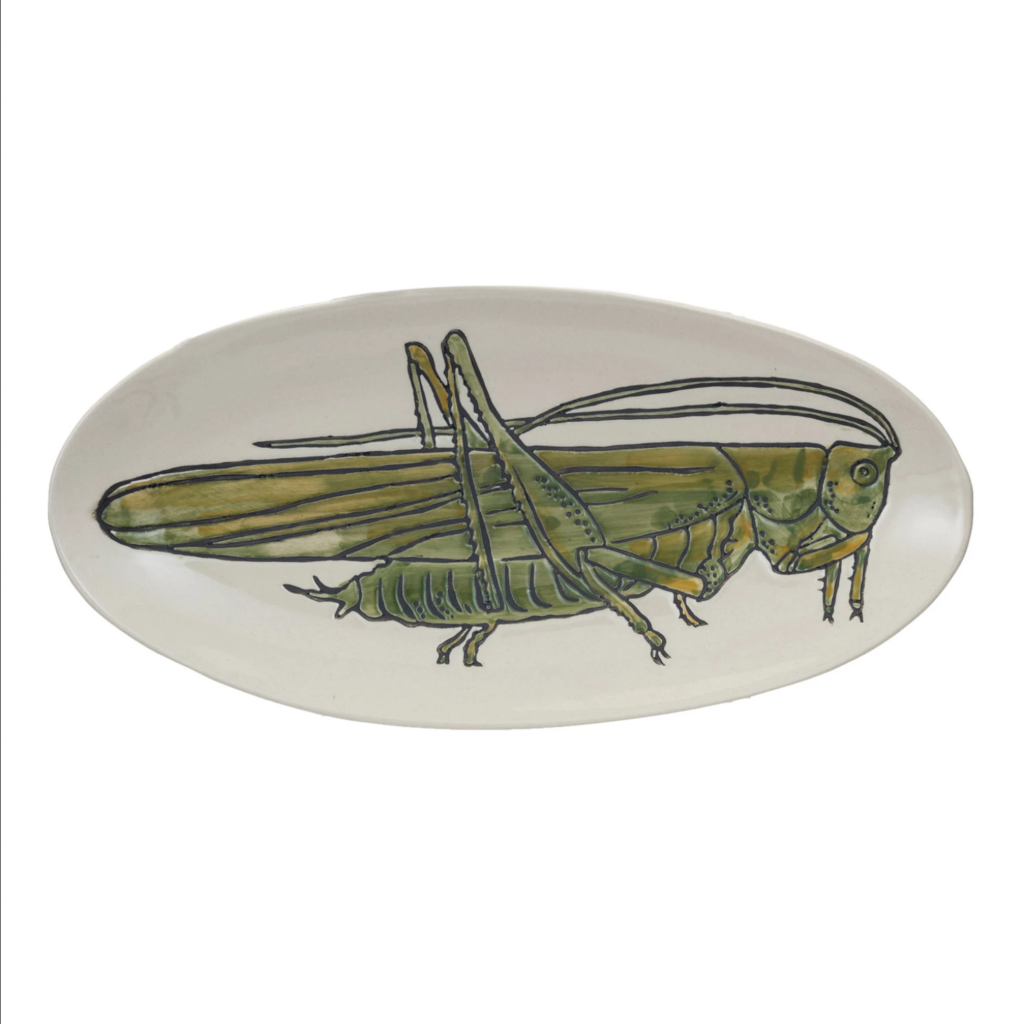 GRASSHOPPER PLATE hand painted