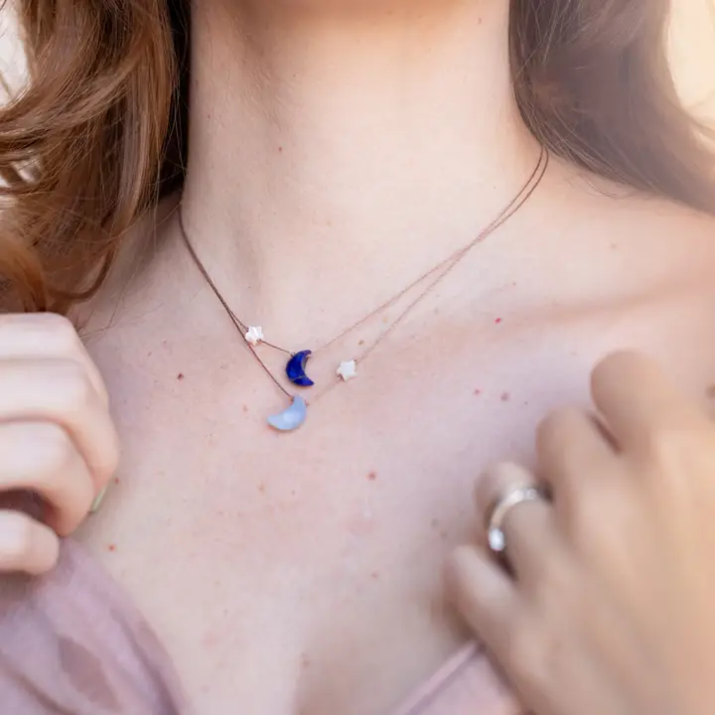 Lapis I Love You To the Moon & Back Necklace