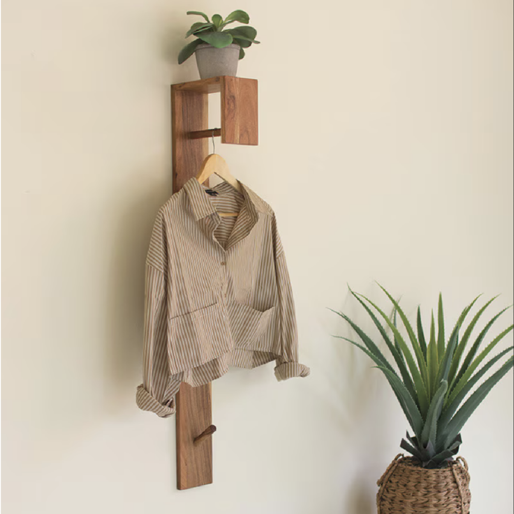 WOOD + METAL WALL RACK