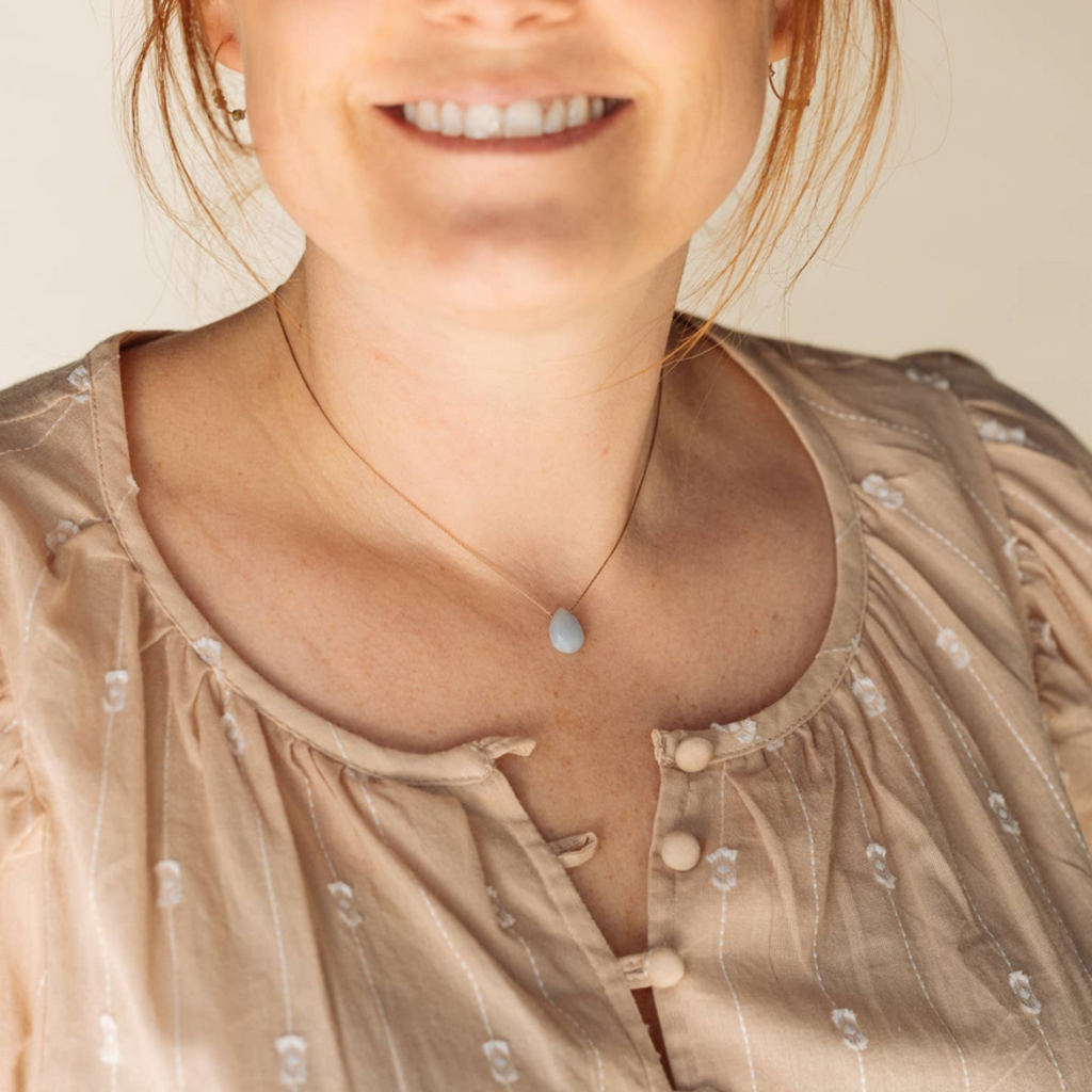Blue Chalcedony Luxe Necklace For Daughter