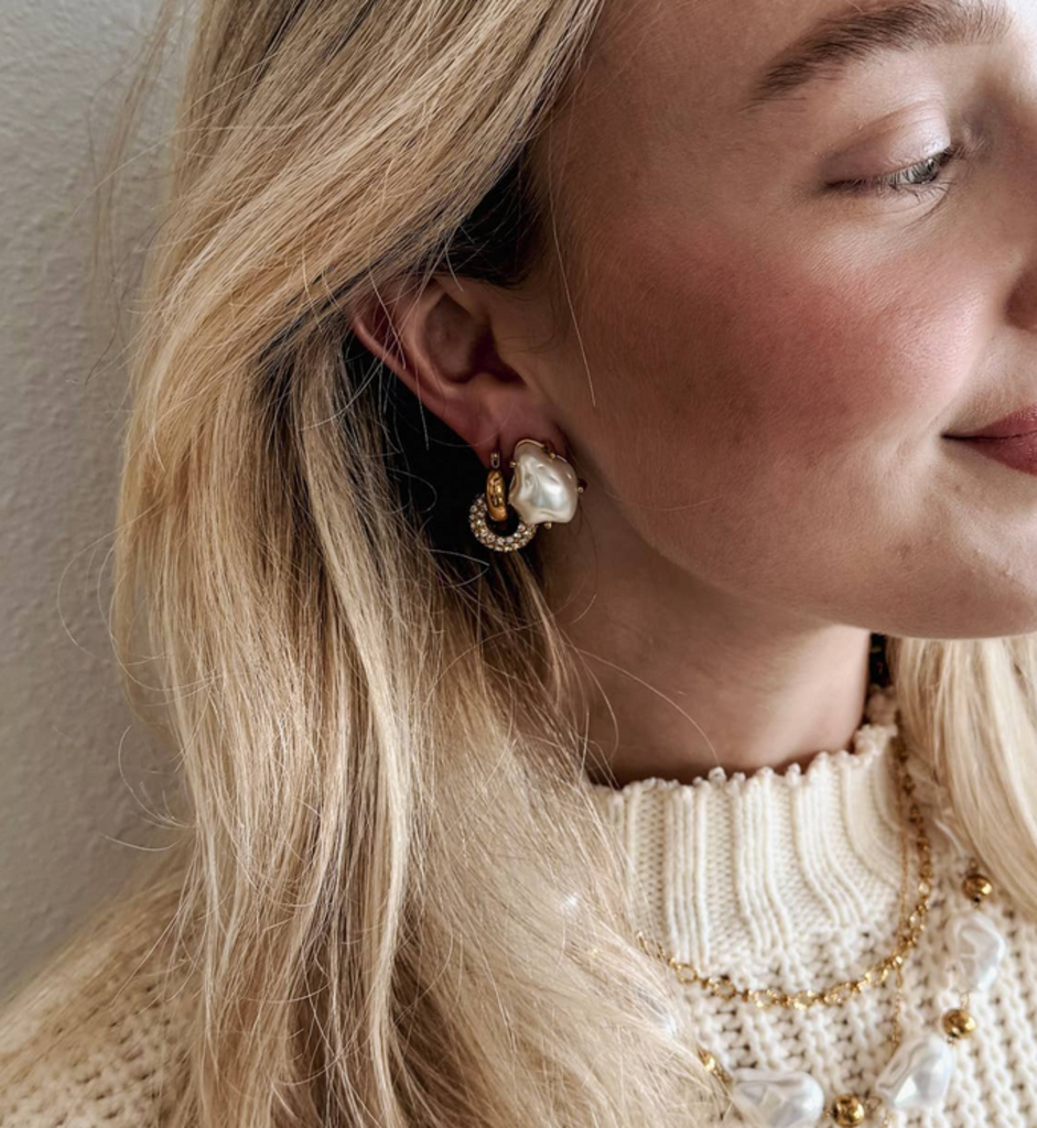 Emani Baroque Pearl Studs