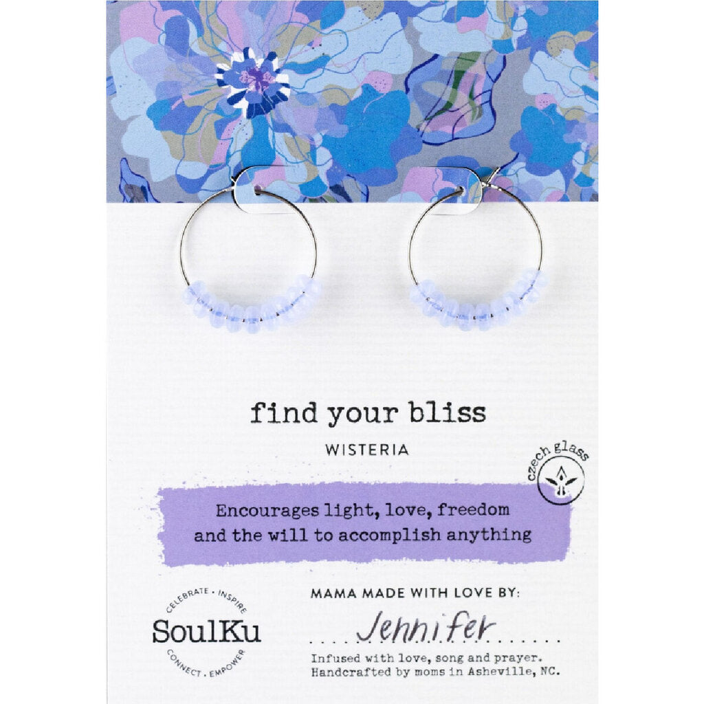 Waterproof Stainless Steel Hoops Wisteria - Find Your Bliss