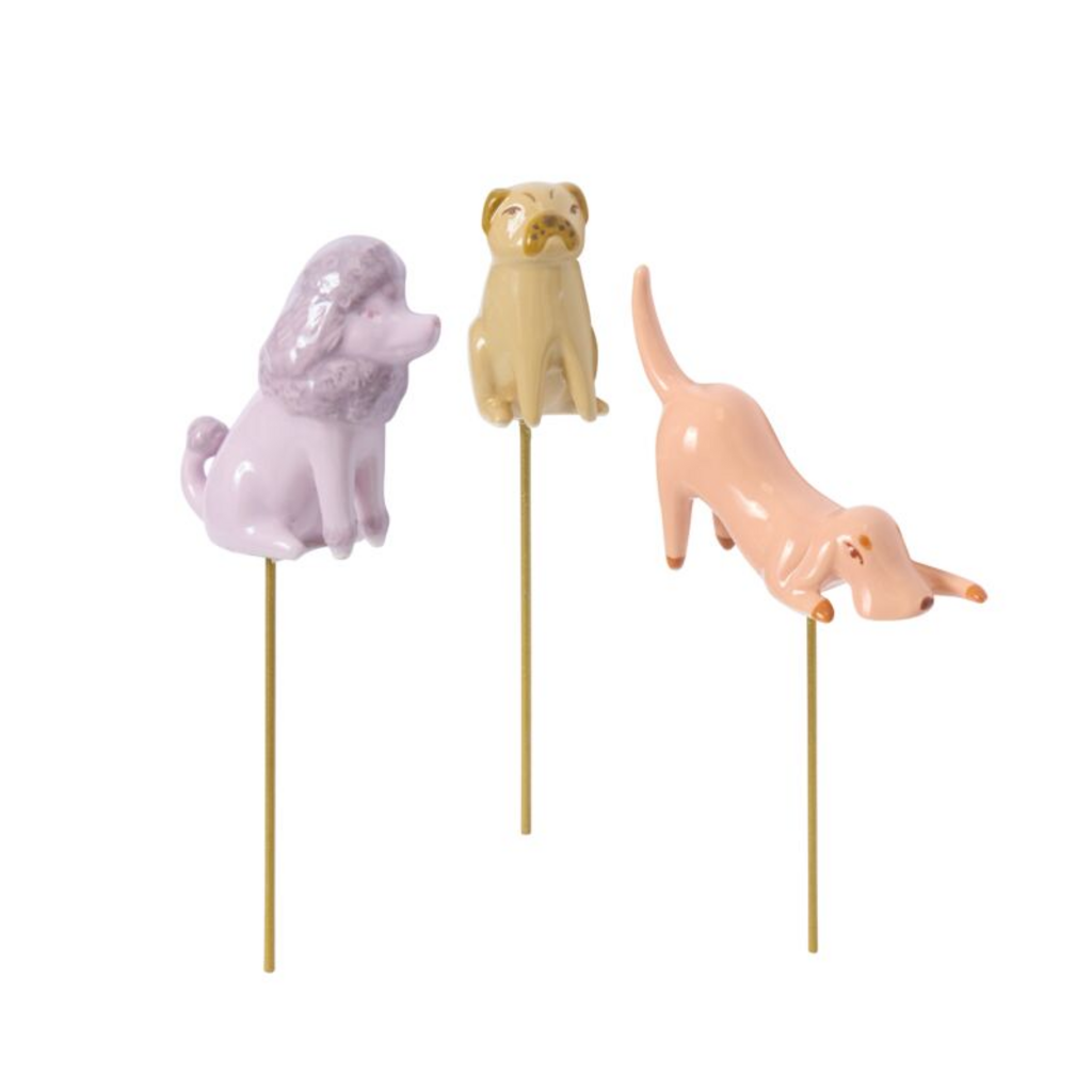Peach Playful Pup Plant Stick