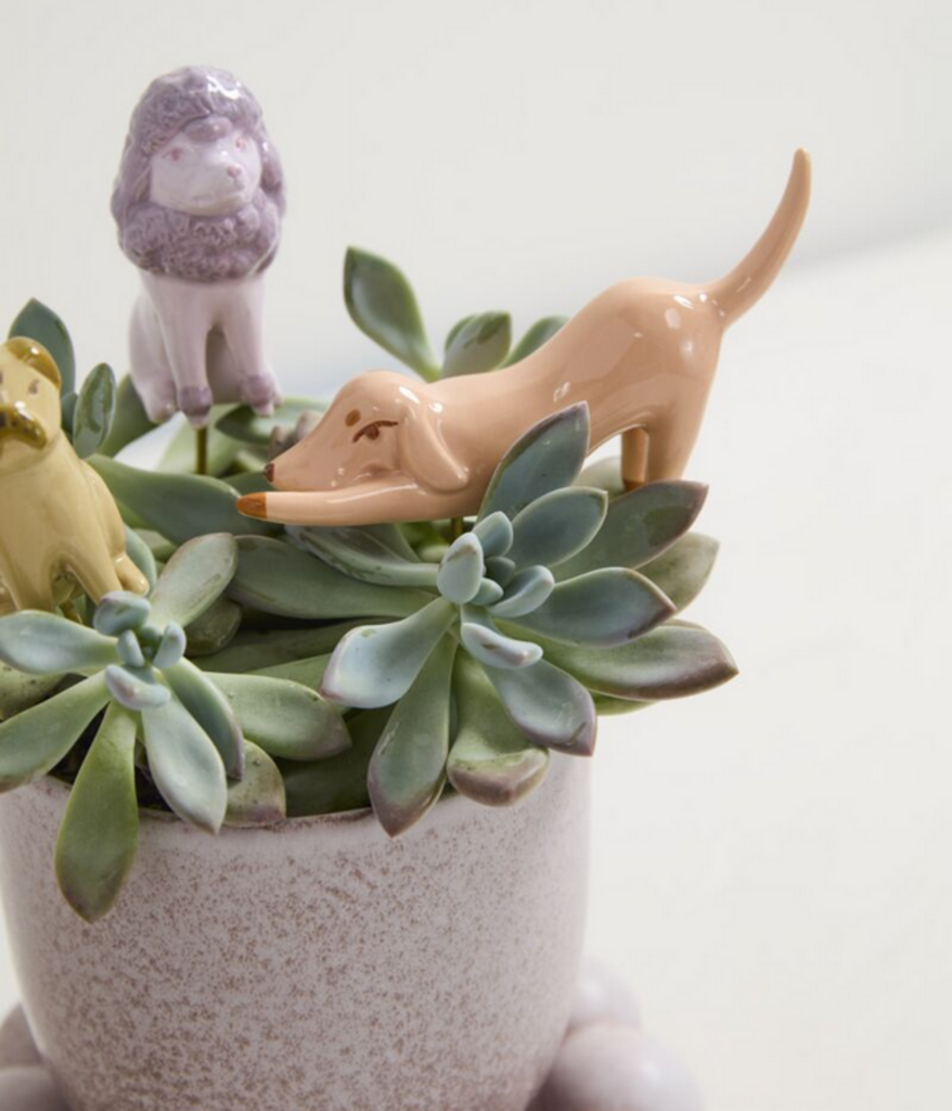 Peach Playful Pup Plant Stick