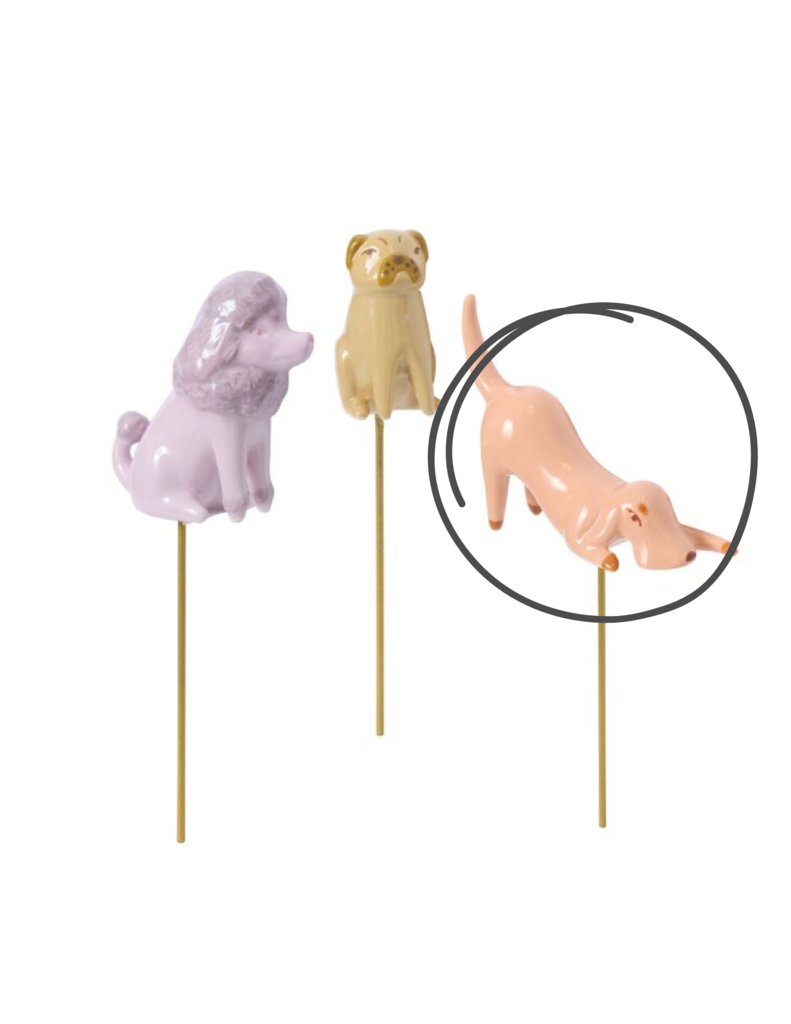 Peach Playful Pup Plant Stick