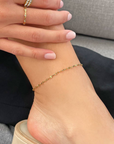 Elsie Dainty Gold Lace Chain Anklet