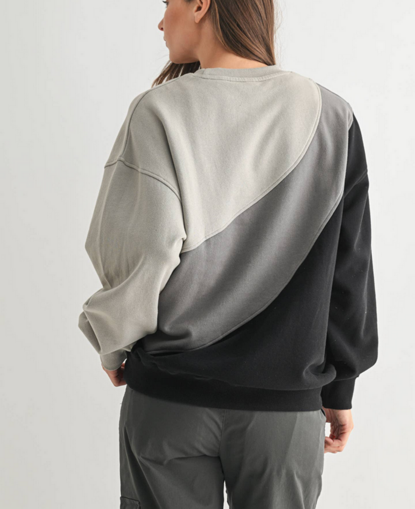 BLACK Color Fade Stripe Sweater MEDIUM