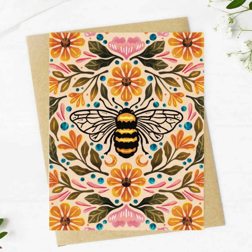 Bee & Floral Card