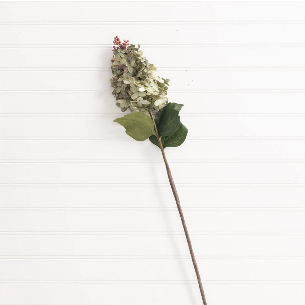 HYDRANGEA STEM antique green/pink