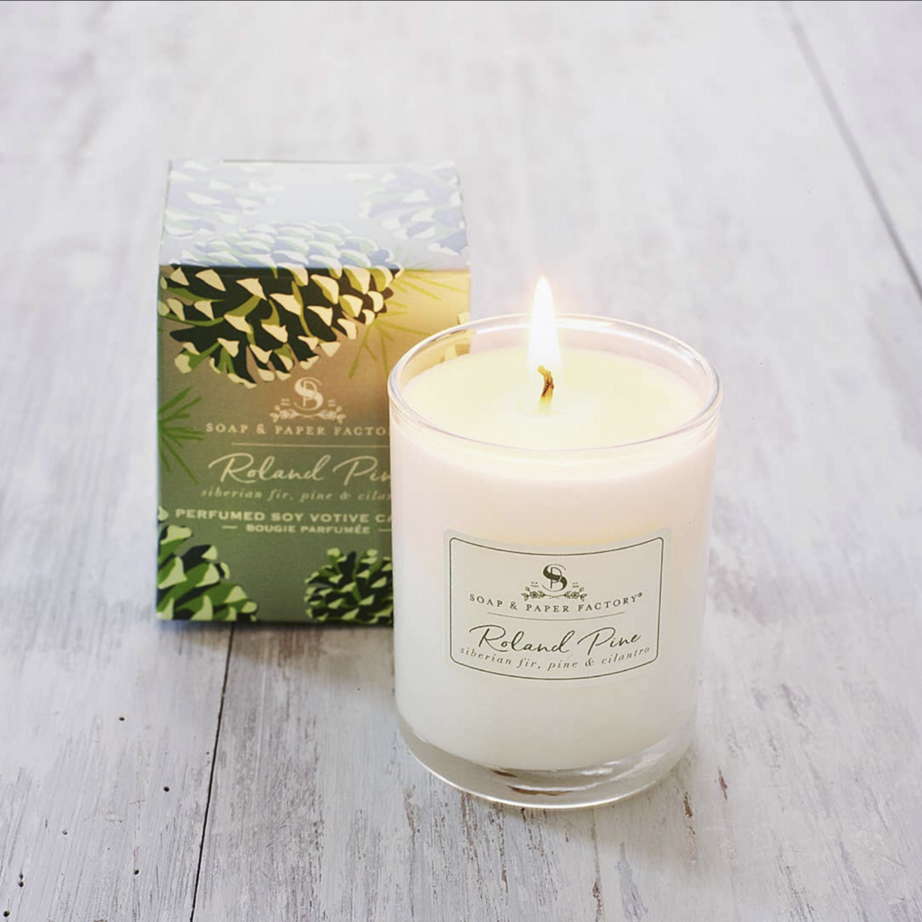 ROLAND PINE boxed votive soy candle