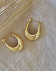 U Shaped Hoop Earrings 18k Gold Plated