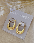 U Shaped Hoop Earrings 18k Gold Plated