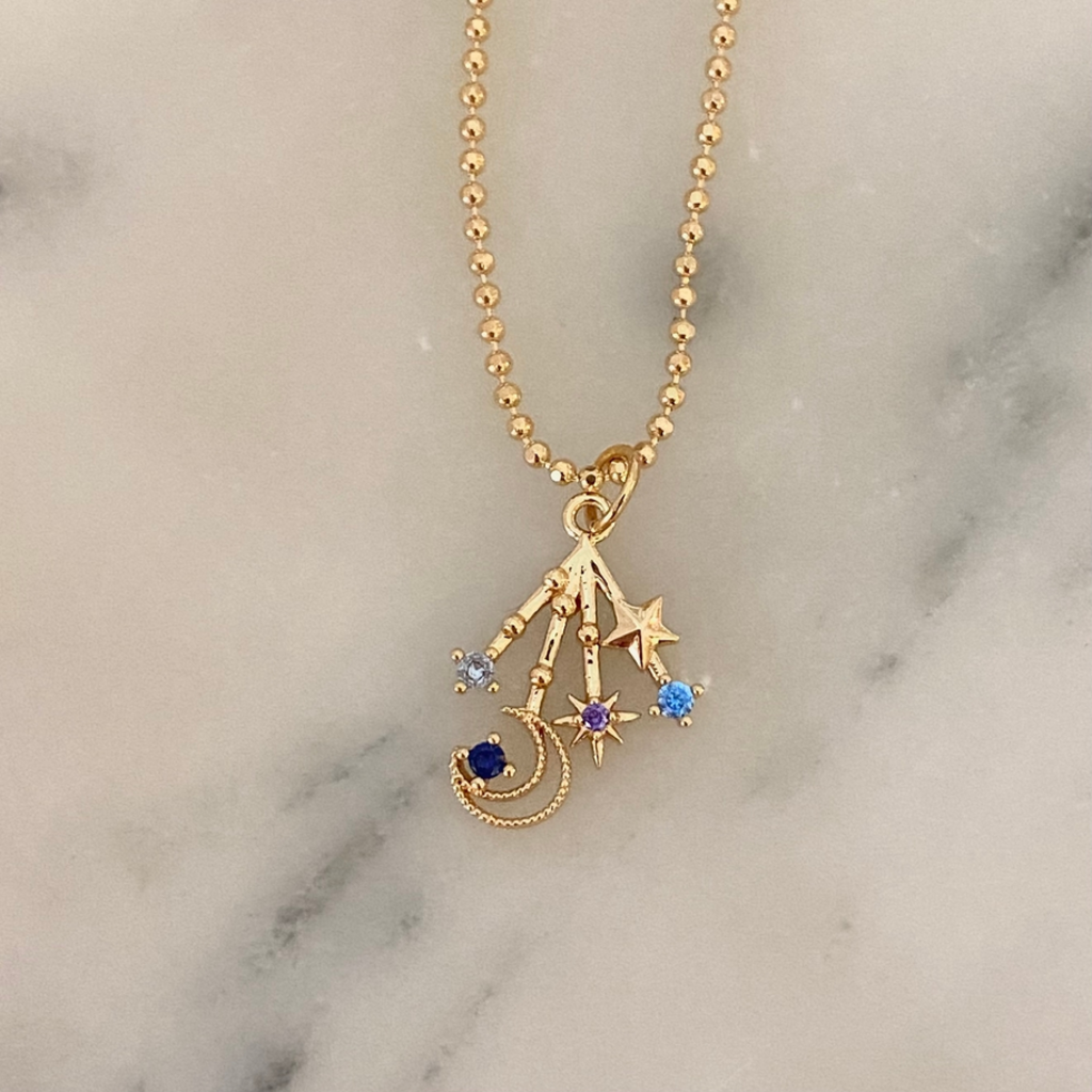 Stars + Crescent 18k Gold Filled Necklace
