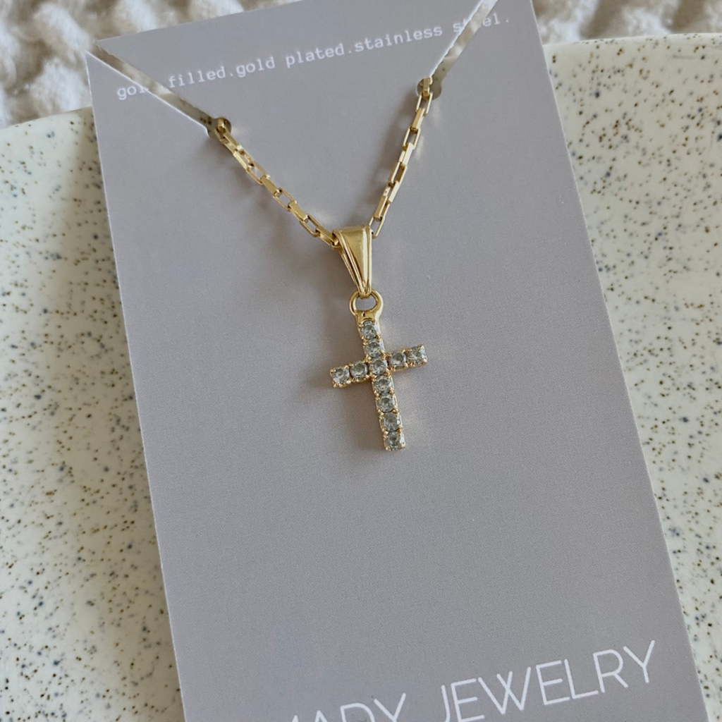 Cross 18k Glass Charm Necklace