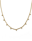 Waterproof Gold Beaded Crystal Necklace