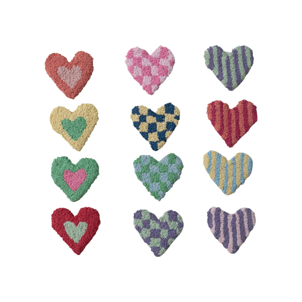 COTTON TUFTED HEART assorted styles