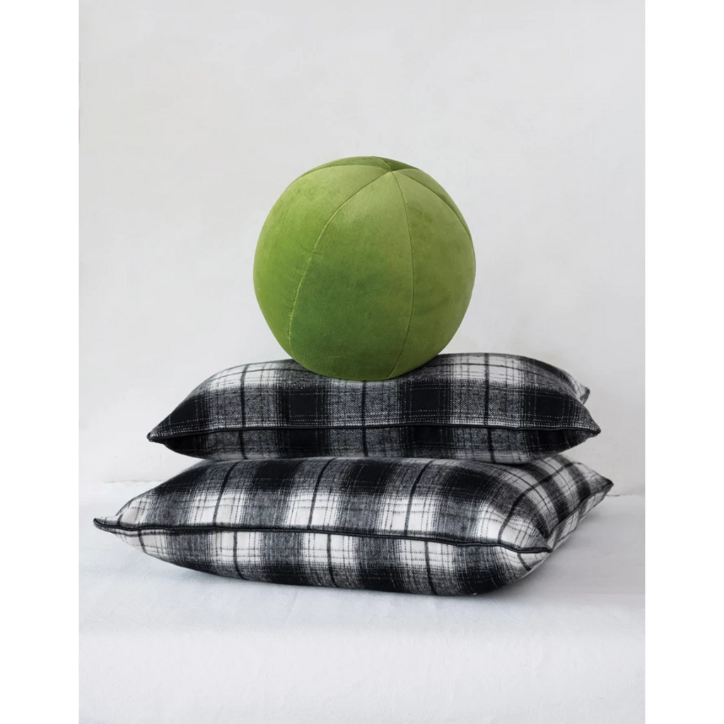 BLACK PLAID PILLOW