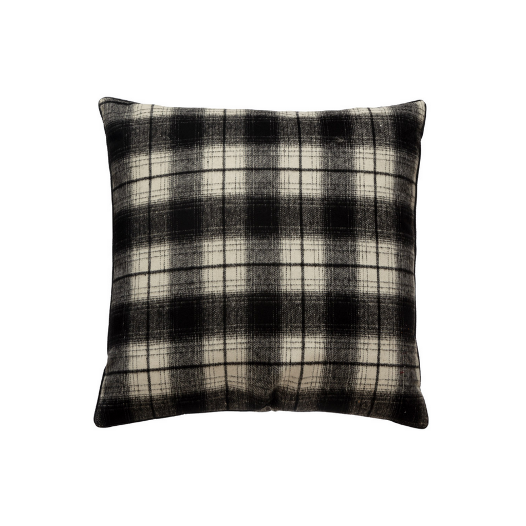 BLACK PLAID PILLOW