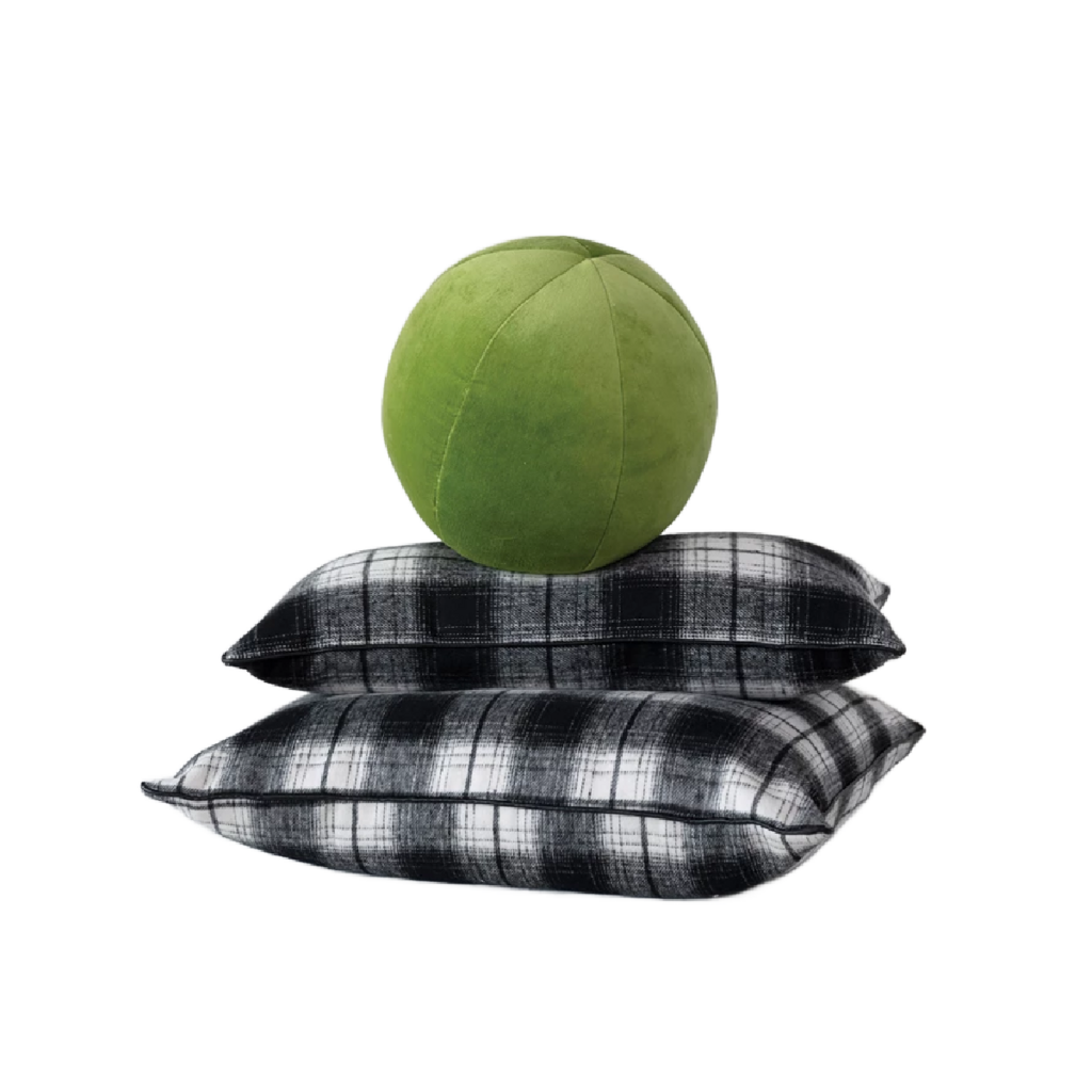 BLACK PLAID PILLOW