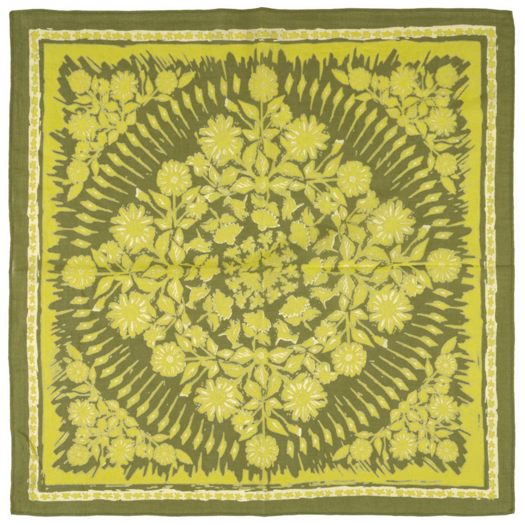 BANDANA - GREEN FLORAL