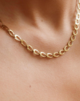 Thessaly 18K Gold Non-Tarnish Oval Link Chain Necklace