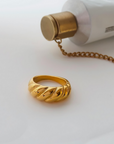 Wallace 18K Gold Non-Tarnish Croissant Ring Size 8