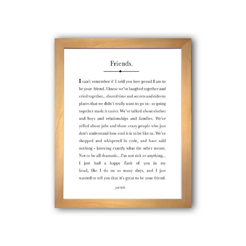 Friends Words Art Print 11x14