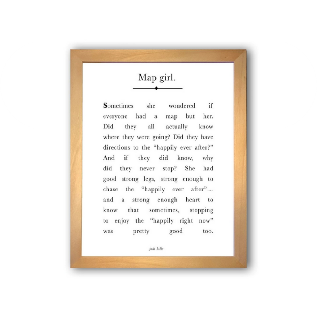 Map Girl Words Art Print 11x14