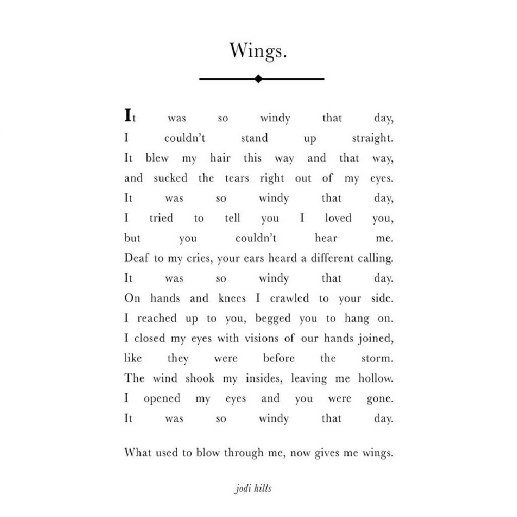 Wings Words Art Print 11x14