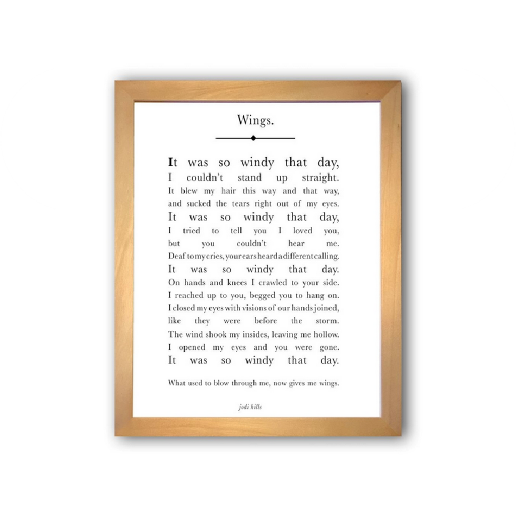 Wings Words Art Print 11x14