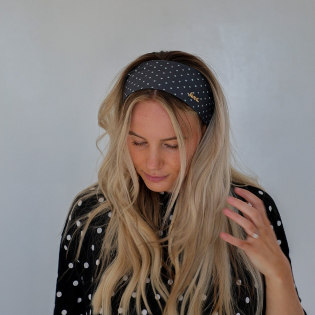 Black & Cream - Polka Dot Soft Headband