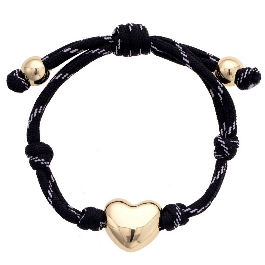 Black - Blaine Heart Paracord Bracelet