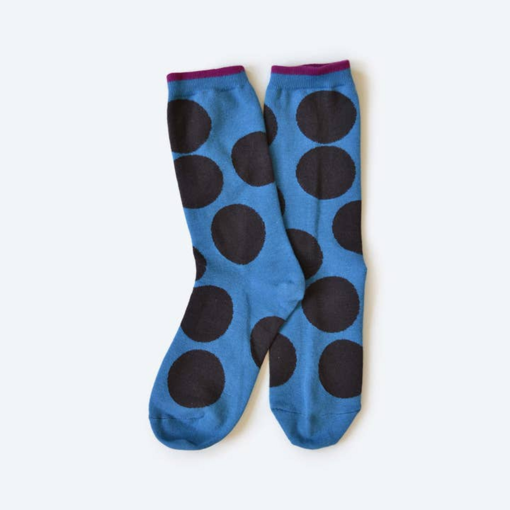 MEN'S 8-12: Big Dot Blue Socks