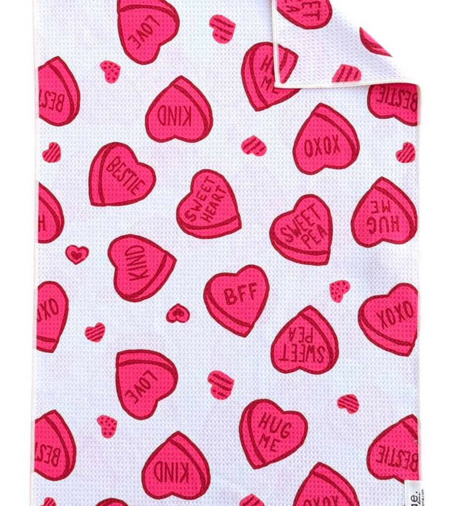 Candy Hearts: Double-Sided Hand Towel