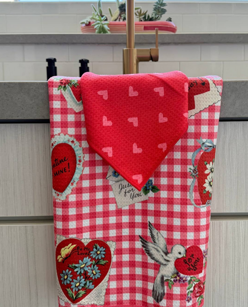 Love Notes/Hearts: Double Sided-Hand Towel Washcloth Set