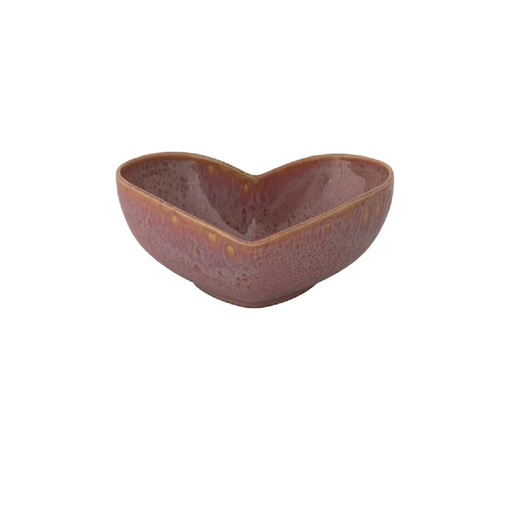 STONEWARE HEART DISH brown