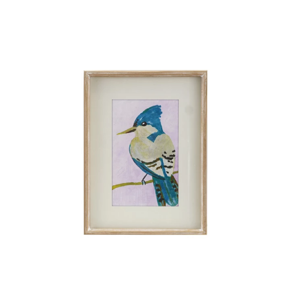 FRAMED BIRD ART blue