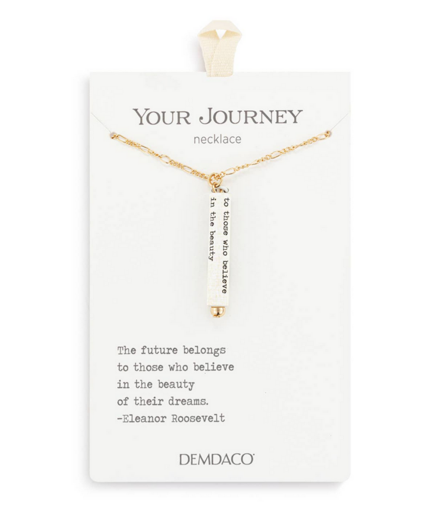 "Believe in Beauty" Quote Journey Necklace