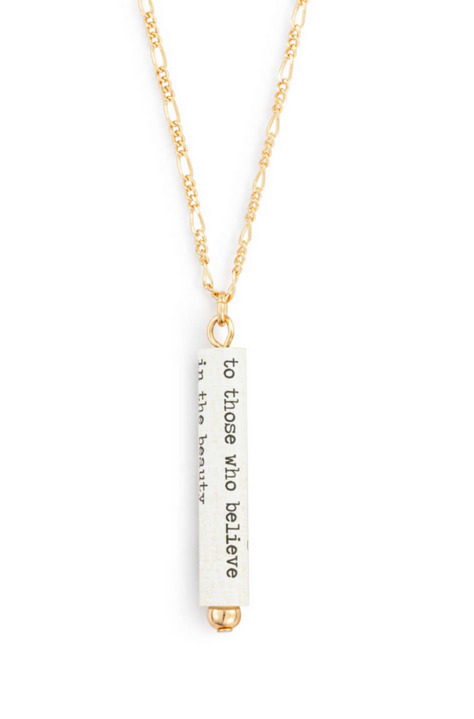 "Believe in Beauty" Quote Journey Necklace