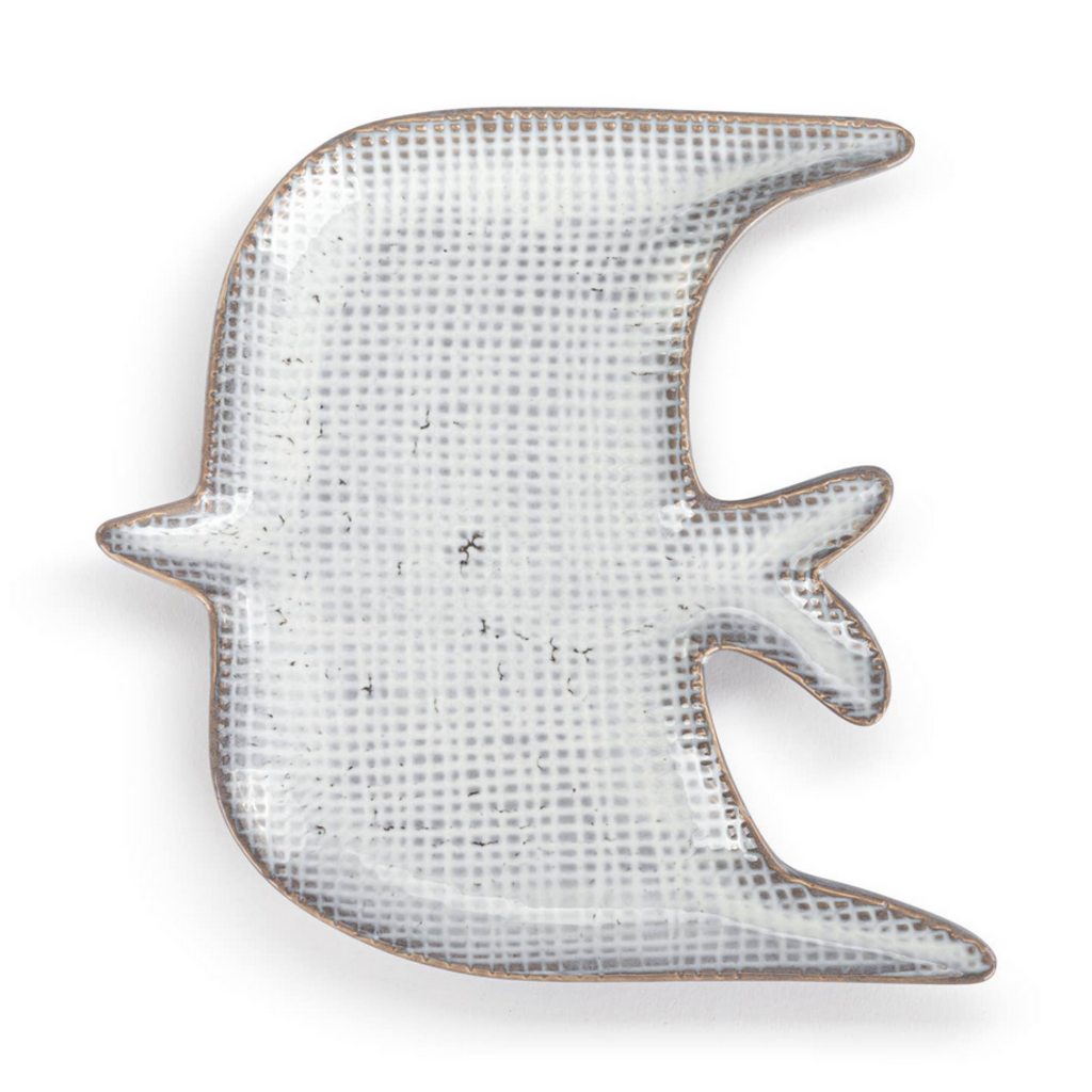 Textured Large Dove Dish in Light Blue