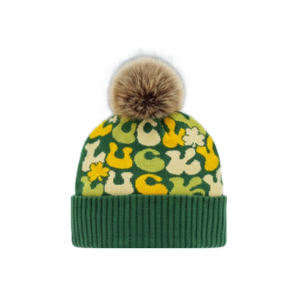 Lucky Letter Knit with Pom Pom