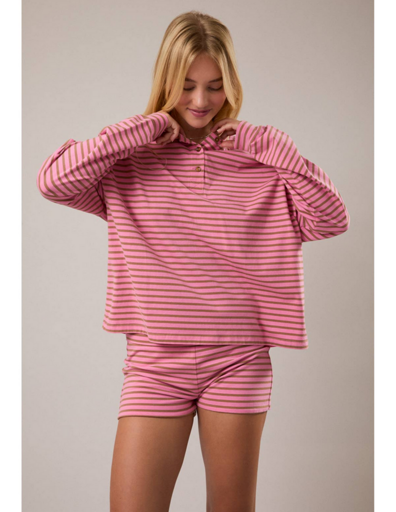 XS Striped Long Sleeve Striped Top