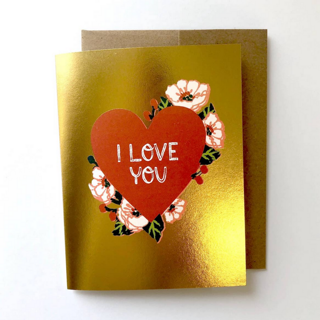 I Love You Gold Foil - Card