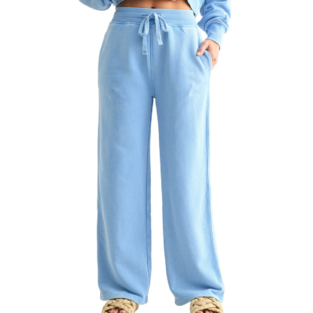 Mineral Wash Wide-Leg Sweatpants - LARGE
