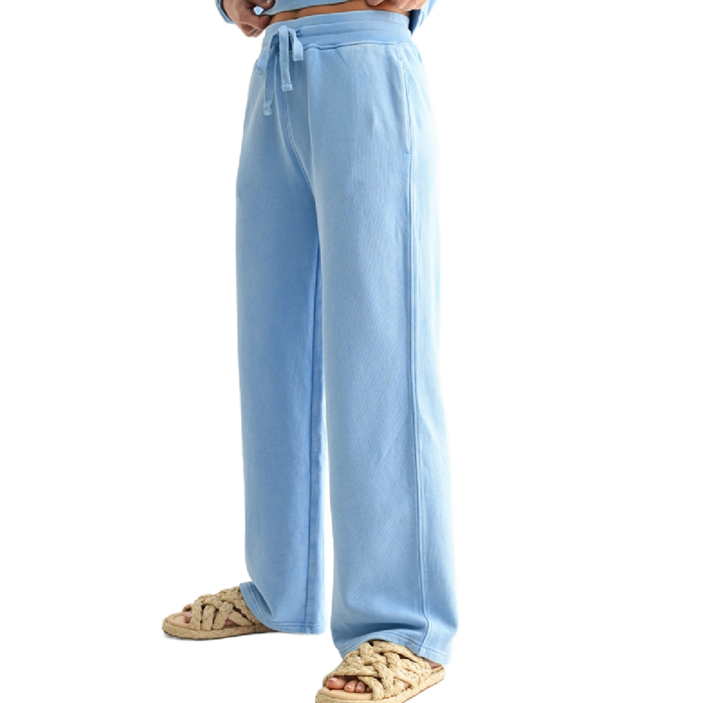 Mineral Wash Wide-Leg Sweatpants - MEDIUM