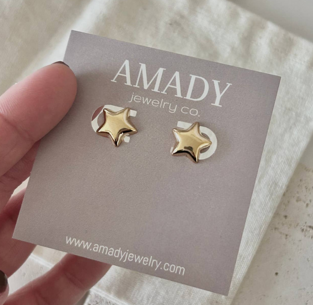 Stars Post Earrings 18k Gold Filled