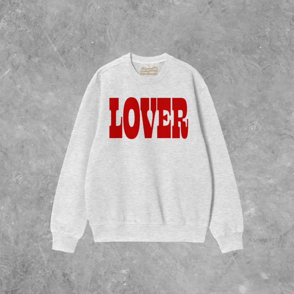 "Lover" Puffy Boxy Cotton Crewneck - XL