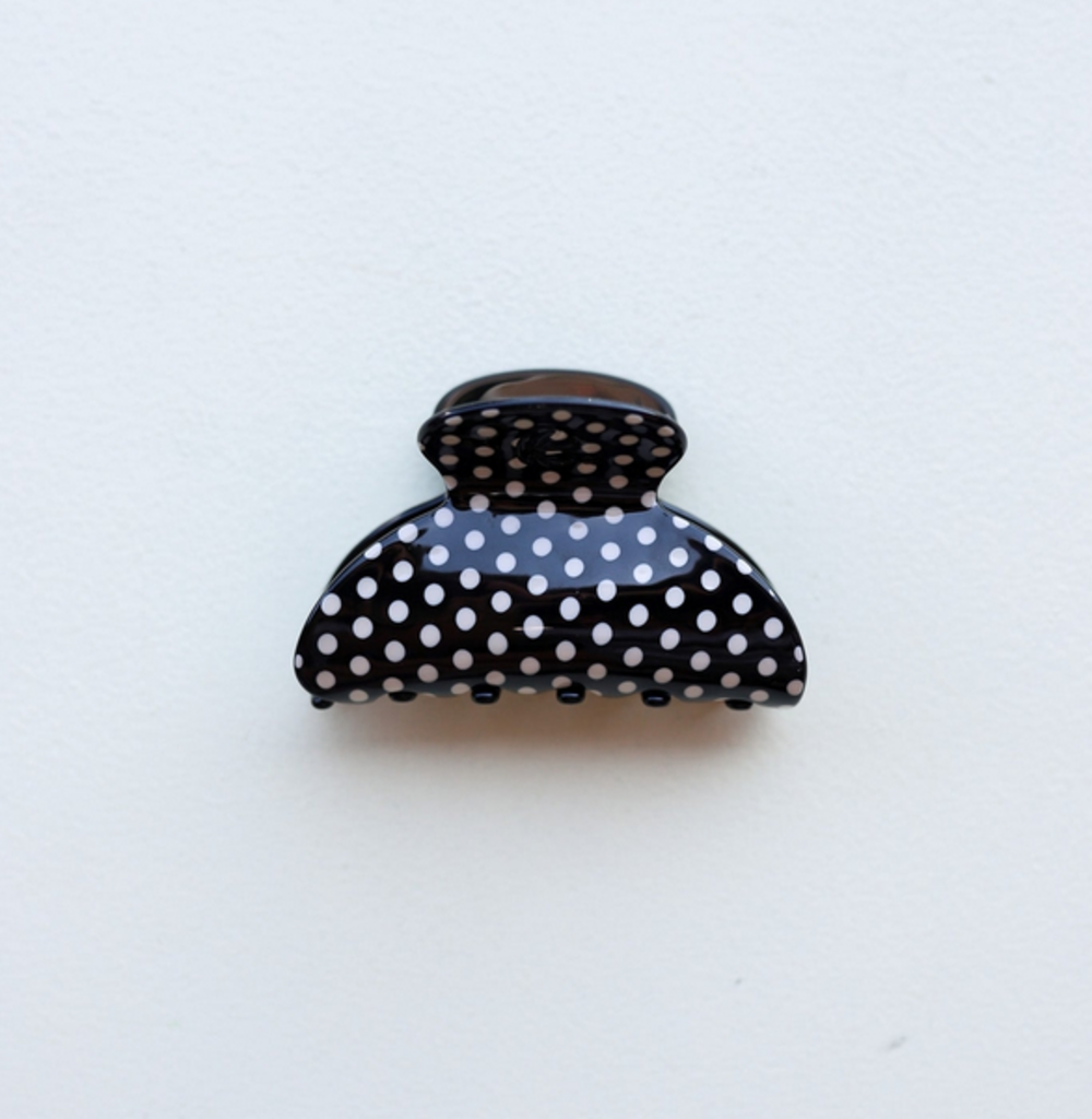 Midi Black & White Polka Dot Claw