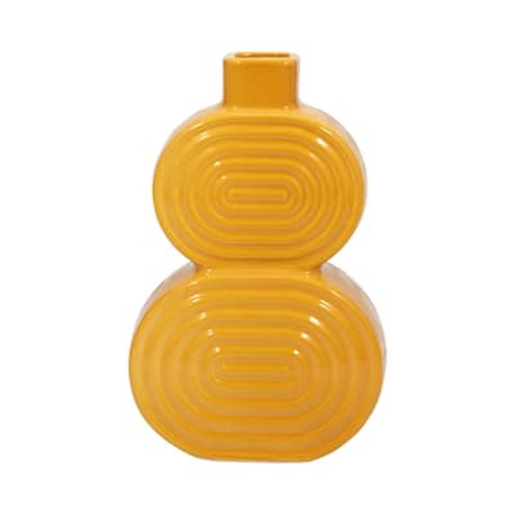 STACKED CIRCLES MUSTARD VASE