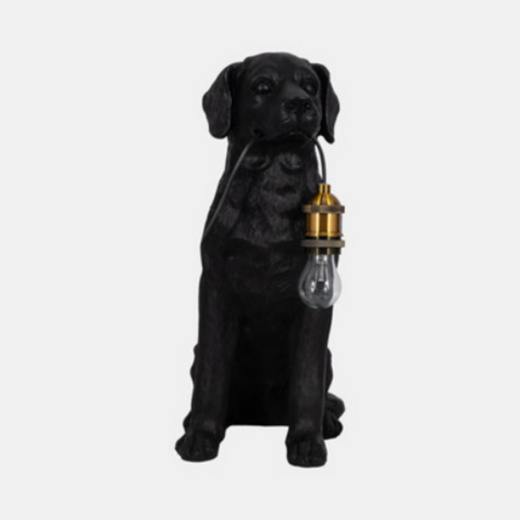 BLACK DOG LAMP w lantern